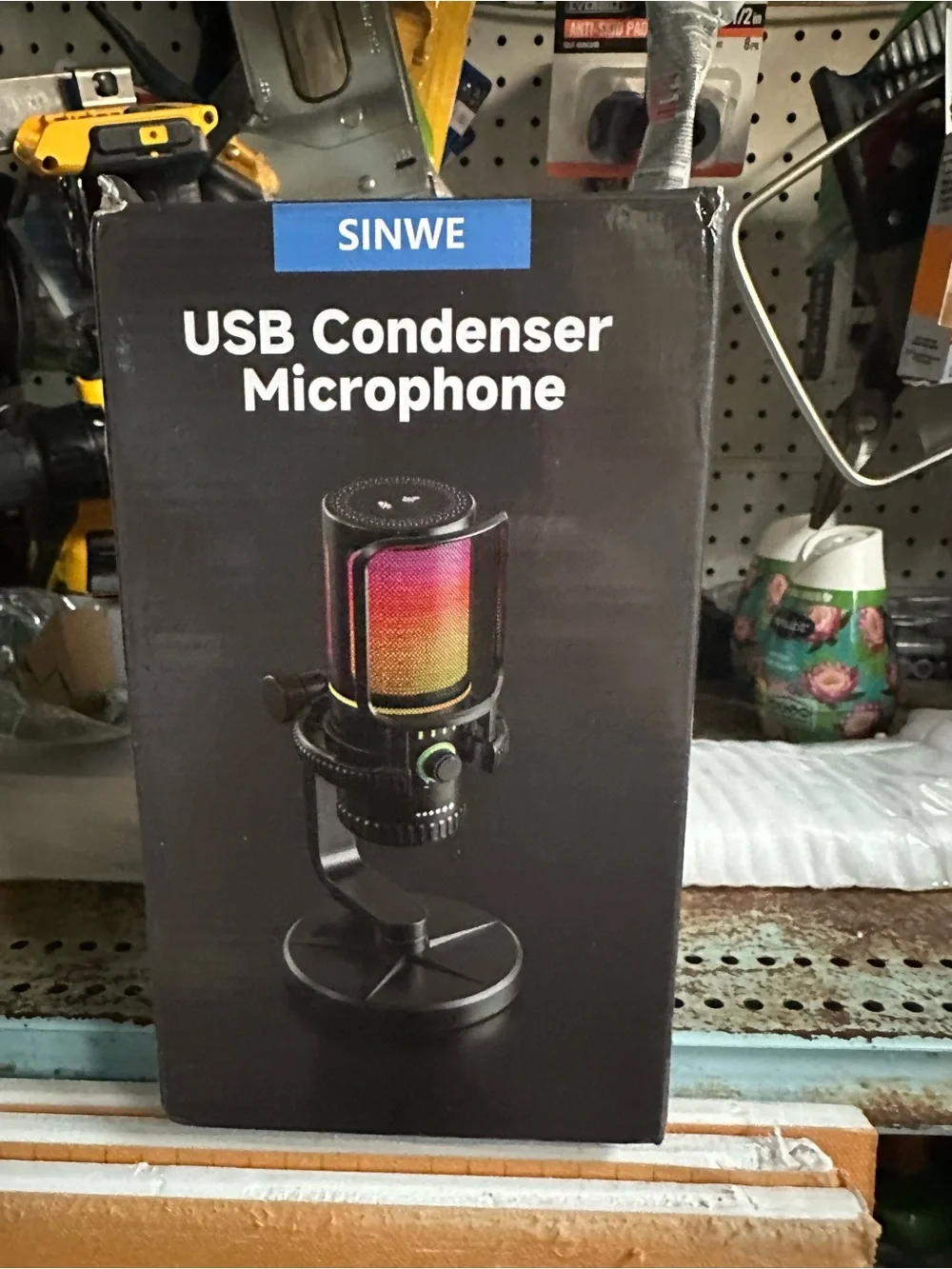 Sinwe USB Condenser Microphone with AI Noise Cancellation - Black